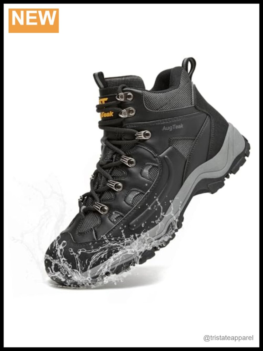 Men's Waterproof Lightweight Mid Top Hiking Boots Non-Slip Outdoor